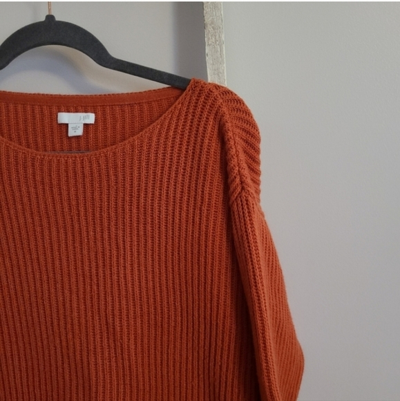 J.Jill Medium wool blend ribbed knit orange sweater - Picture 2 of 5